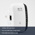 WiFi Range Extender 300Mbps - studio photo with benefit highlights