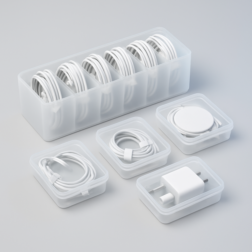 Cable Storage Organizer Box - studio photo angle 4