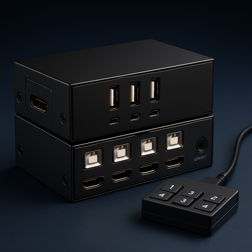 4-Port HDMI KVM Switch - studio photo angle 3