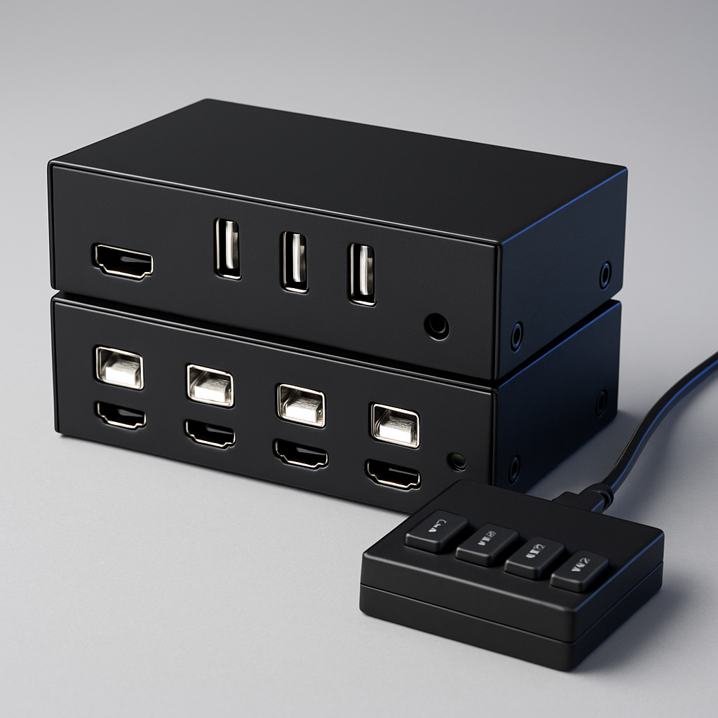 4-Port HDMI KVM Switch - studio photo angle 4
